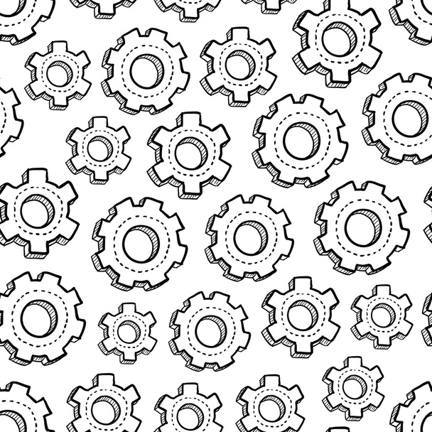 Seamless mechanical gear background - Vector, Image