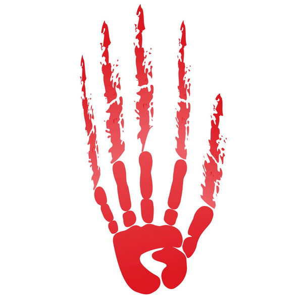 Δημοφιλή κραυγή κόκκινο αιματηρή handprints Απόκριες απομονωθεί σε λευκό - Διάνυσμα, εικόνα