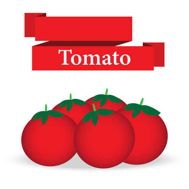 fresh tomato on white background vector - Vector, Image