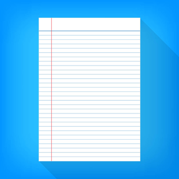 Jegyzetfüzet papír elszigetelt kék háttér üres üzenet - Vektor, kép