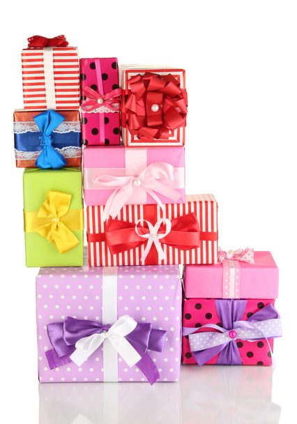 Hill colorful gifts isolated on white - Zdjęcie, obraz