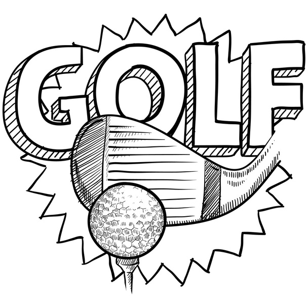 Golf-Sport-Skizze - Vektor, Bild