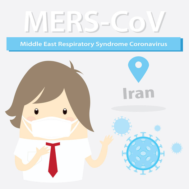 Mers-CoV (Middle East respiratory syndrome coronavirus), busines - Vector, Image