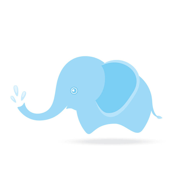 schattig olifant sproeien van water, cartoon tekenen van thailand - Vector, afbeelding