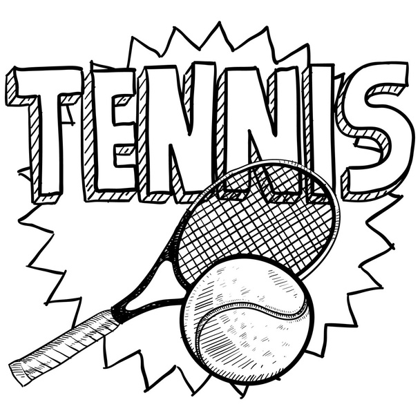 Tenisz vázlat - Vektor, kép