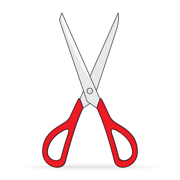red scissors sharp isolated on white background - Vector, Image