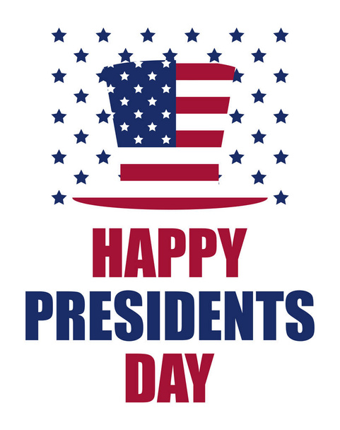 Gelukkig Presidenten Day. Feestelijke illustratie voor wenskaart en poster. De vlag van de Verenigde Staten. Typografie design. Vector - Vector, afbeelding