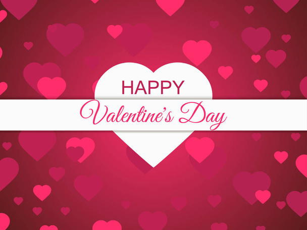Happy Valentines Day, 14 February. Greeting card background with hearts. Vector illustration - Vector, imagen