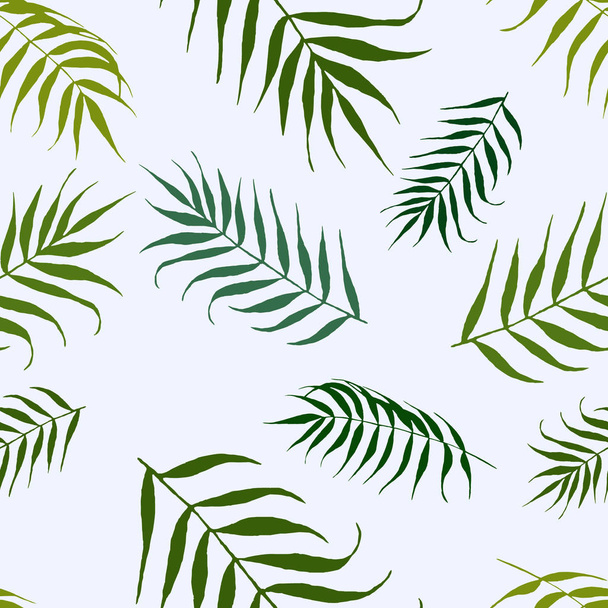 Vector seamless pattern with leaves. Illustration with green leaves - ベクター画像