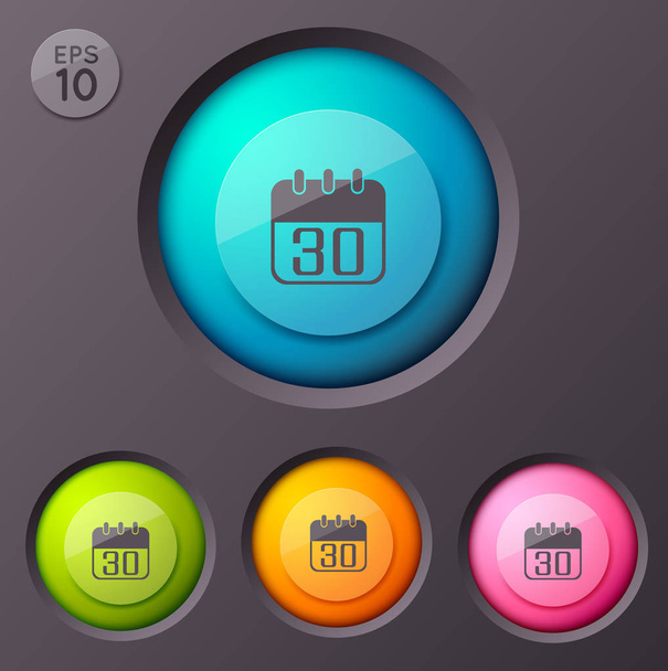 Calendar Icon Buttons Background - Vector, Image