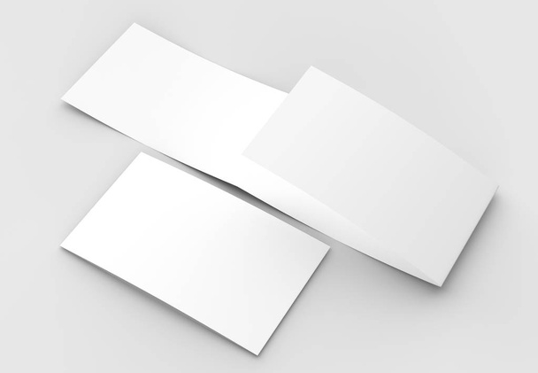 Modelo de três dobras horizontais em branco - brochura paisagística moc
 - Foto, Imagem