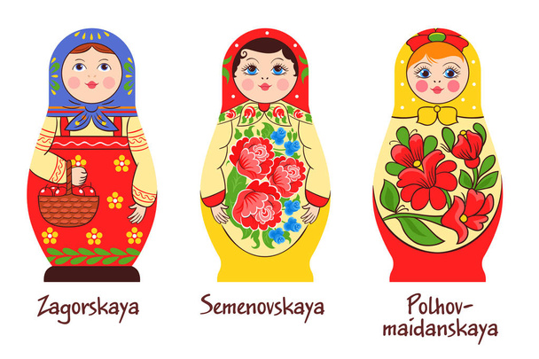 Russian Matryoshka Styles Collection - Vector, Image