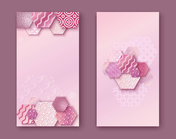 Brochure or packaging design set,  two fold gold rose business b - Διάνυσμα, εικόνα