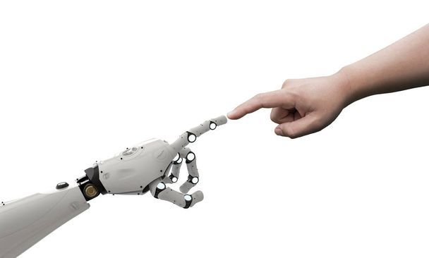 robot connect to human - Foto, Imagem