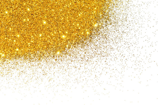 Gestructureerde achtergrond met gouden glitter fonkeling op wit - Foto, afbeelding