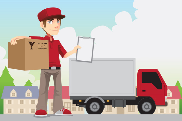 Delivery person - Vector, Image