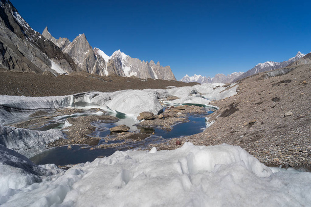 Karakoram mountains landscape at K2 trekking region, Pakistan - Фото, изображение