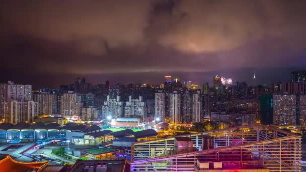 China noche tiempo iluminado zhuhai ciudad tráfico calle cruce antena panorama 4k lapso de tiempo
 - Imágenes, Vídeo