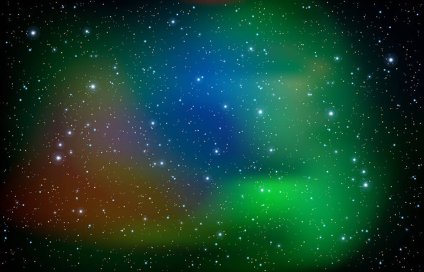 Universo colorido lleno de estrellas nebulosa y galaxia
 - Vector, imagen
