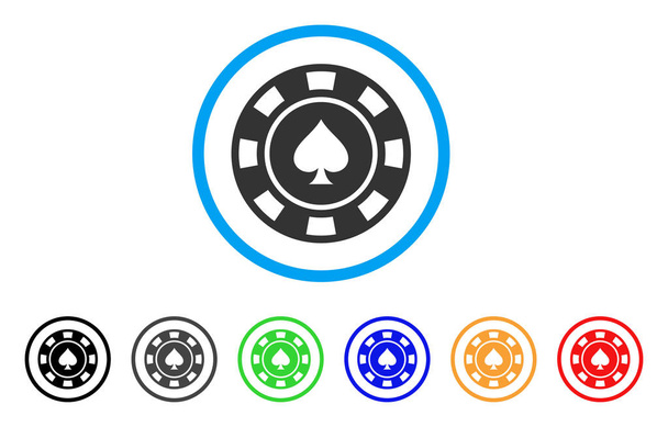 Spades Casino Chip Vector Icon - Vector, afbeelding