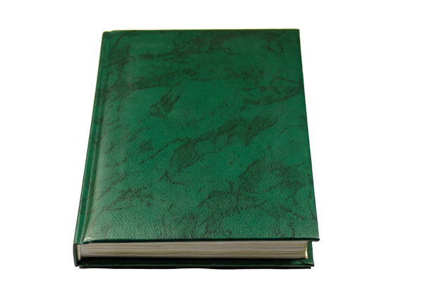 Livro verde fechado isolado em branco
 - Foto, Imagem