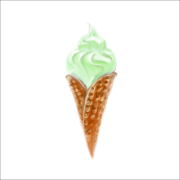 ice cream cone 3d illustration vector - Διάνυσμα, εικόνα