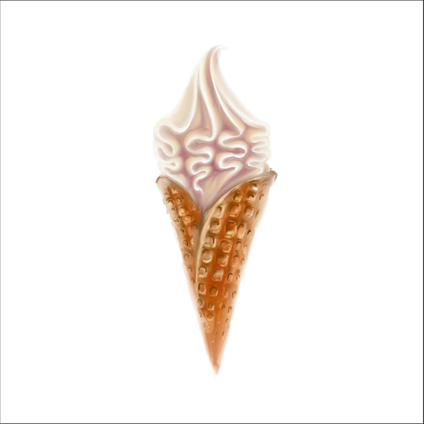 ice cream cone 3d illustration vector - Vecteur, image
