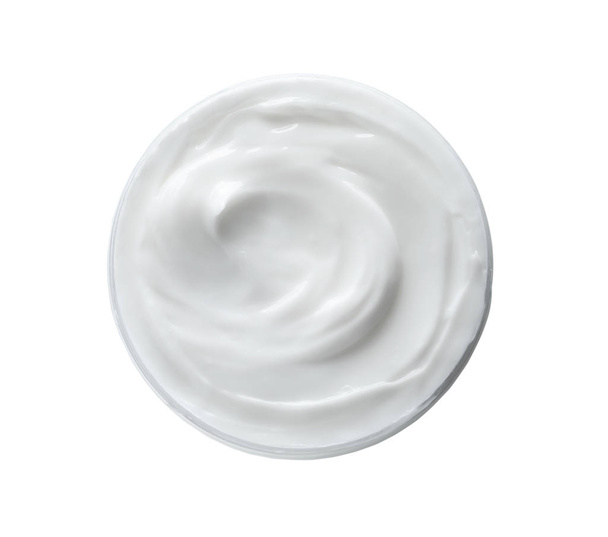 Jar with hand cream on white background - Foto, imagen