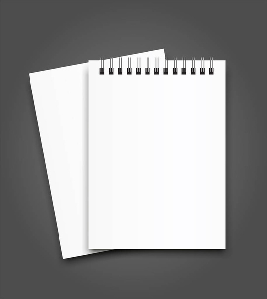 Blank Square notebook calendar mockup cover template - Вектор,изображение