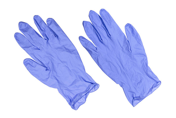 Pair of blue medical  latex gloves closeup - Photo, Image