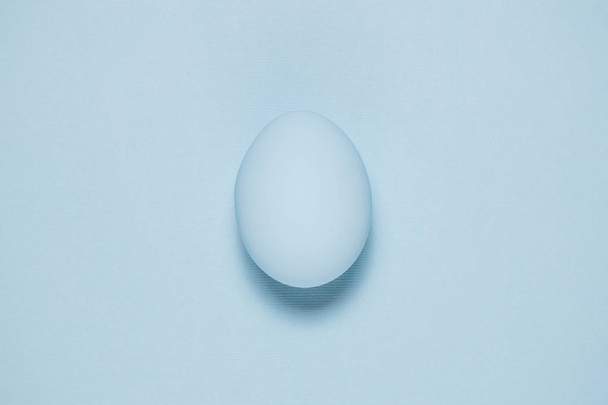 Blue egg on blue background - Foto, afbeelding