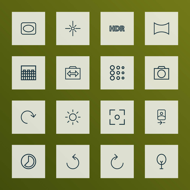 Image icons line style set with circle, angle, frame and other brightness elements. Isolated vector illustration image icons. - Vector, Image
