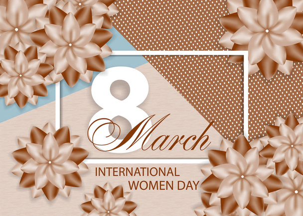 Beautiful  background with flowers for International women's day on March 8. Vector  - Vektori, kuva