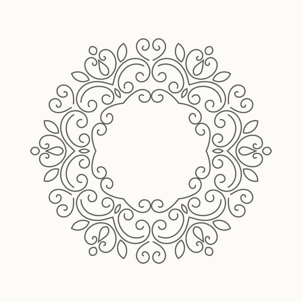 Elegant hand drawn retro floral frame - Vettoriali, immagini