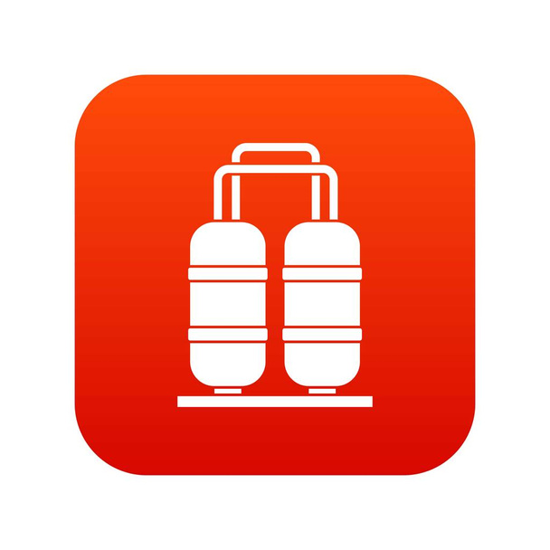 Oil refinery plant icon digital red - Vector, Imagen
