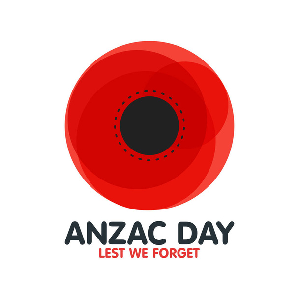 Flor de papoula brilhante. Símbolo do dia da lembrança. Dia de Anzac na Austrália Para que não nos esqueçamos. Ilustração vetorial
 - Vetor, Imagem