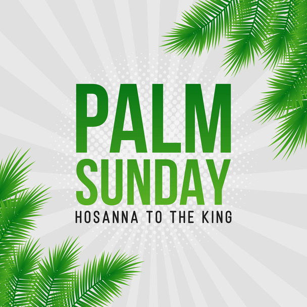 Carte de vacances du dimanche des Rameaux, affiche avec bordure de feuilles de palmier, cadre. Fond vectoriel
 - Vecteur, image