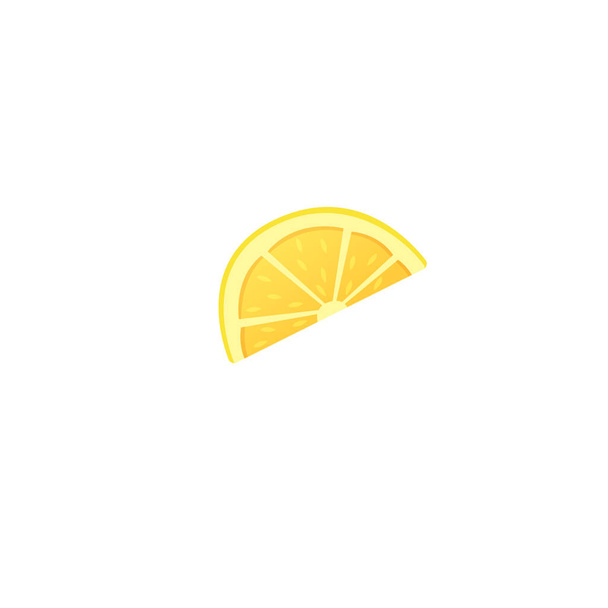 Lemon slice vector icon illustration on white background. - Вектор,изображение