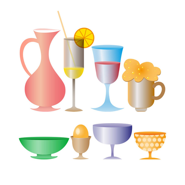 別の飲み物およびカクテル - ベクター画像