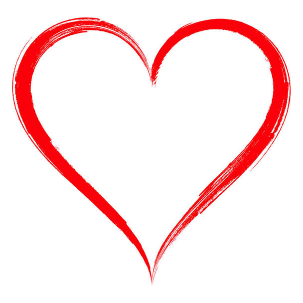 Vettore Cornice a forma di cuore con pennello isolato su sfondo bianco - Vettoriali, immagini