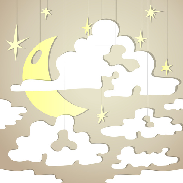 Vector background with night sky. - Vector, Image