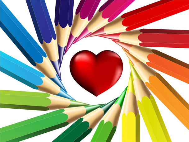 Dia Valentim ilustração do coração
 - Vetor, Imagem