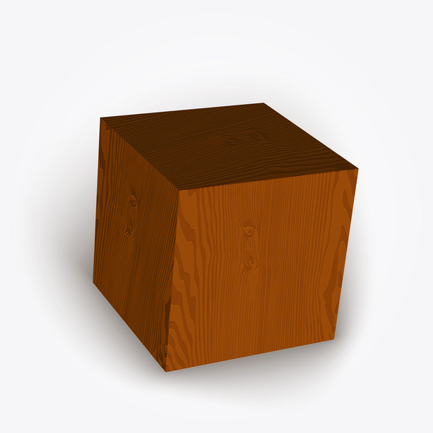 Vector houten doos. Vectorillustratie. - Vector, afbeelding