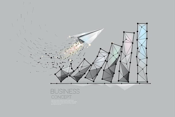 粒子、幾何学的なアート、ラインとビジネス グラフの点. - ベクター画像