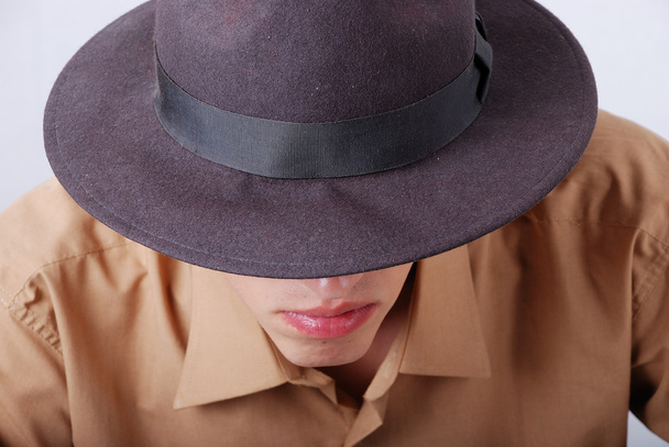 Young male with hat on head - Zdjęcie, obraz