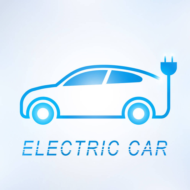 Symbol für Elektroauto und Ladestation - Vektor, Bild