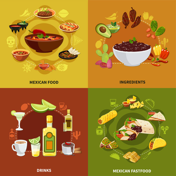 Conceito de Design de Alimentos Mexicanos
 - Vetor, Imagem