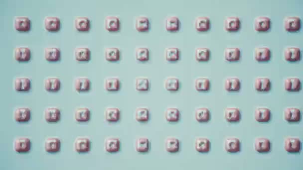 Villogó négyzetek 4 A számítógép által generált animáció egy absztrakt háttér a gyorsan villódzó geometriai terek és a kocka - Felvétel, videó