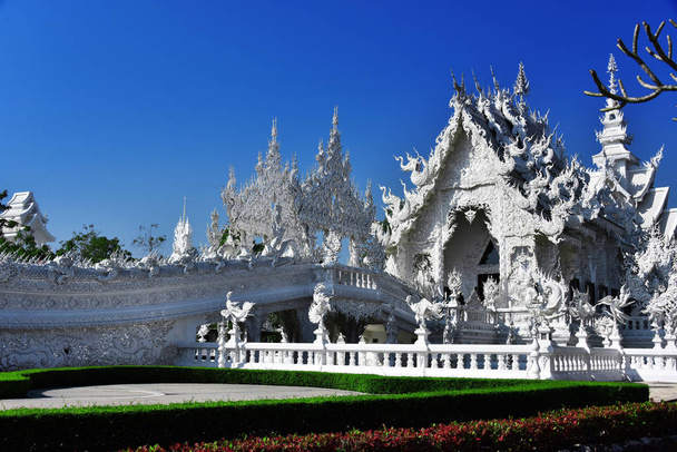Wat Rong Khun or the White Temple in Chiang Rai, Thailand - Фото, изображение