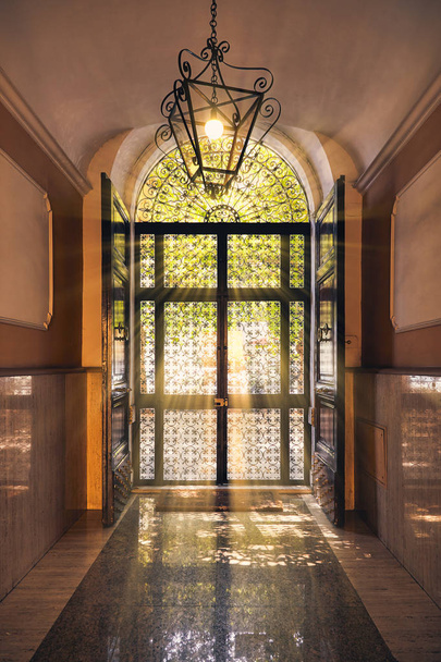 Glass italian front door with back light - Photo, Image
